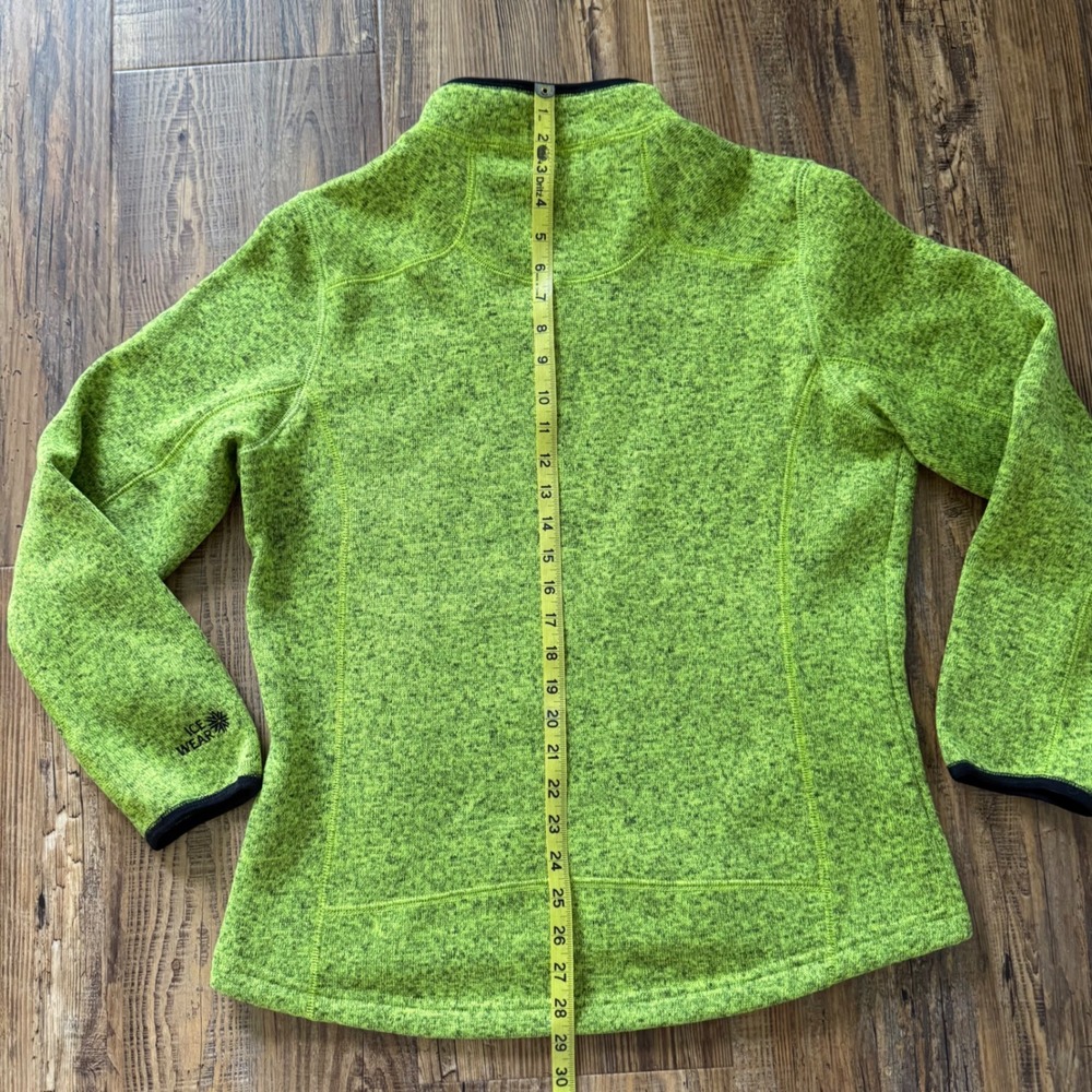 Icewear Fleece Jacket Women Large Green Full Zip Sweater Outdoor Hiking Iceland - Picture 6 of 16